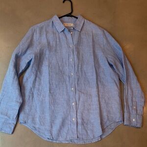 Everlane Blue Button-Down Linen Shirt